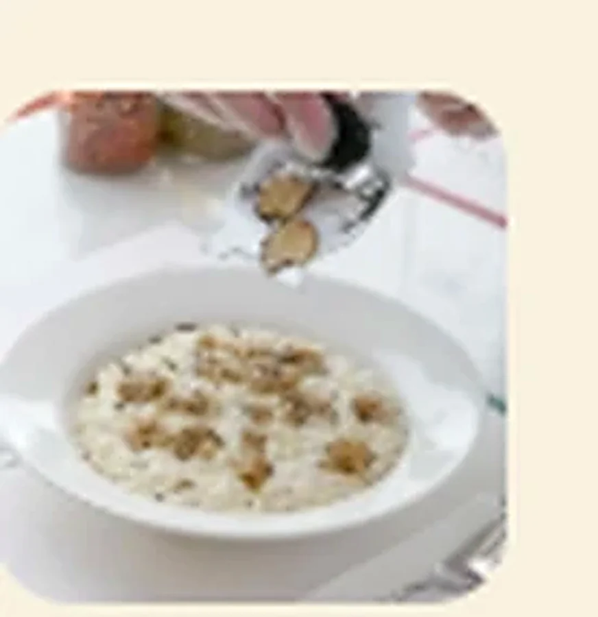 Creamy risotto with Alfredo sauce and truffle